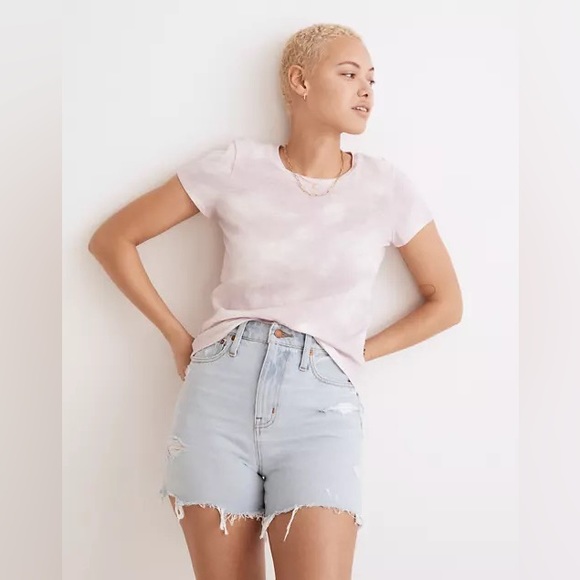 NWT Madewell The Curvy Momjean Jean Short in Flintwood Wash Distressed ND691 - Picture 3 of 14